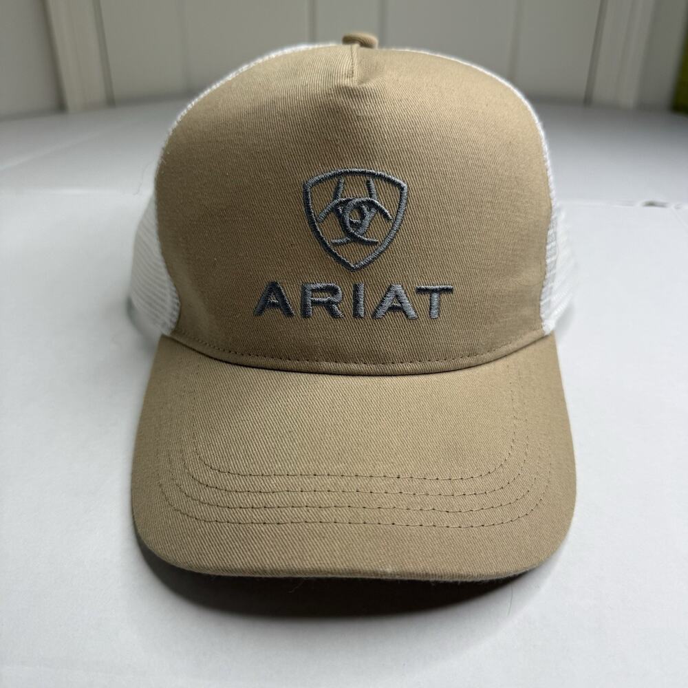 Ariat Hat Light Brown White Snap back Hat